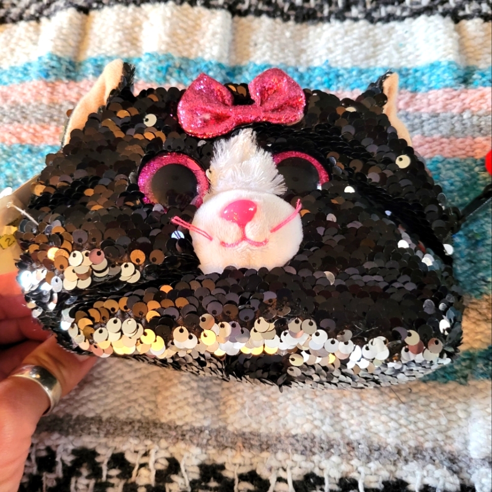 Ty Beanie fashion collection sequin cat  purse